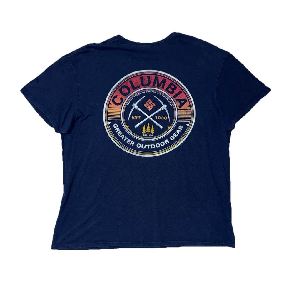 Columbia Sportswear T-shirt Greater Outdoor Gear - Navy - Shirt Size XL